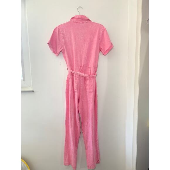 Skies are Blue Kendall Utility Bubblegum Pink Pant Jumpsuit - Picture 3 of 6